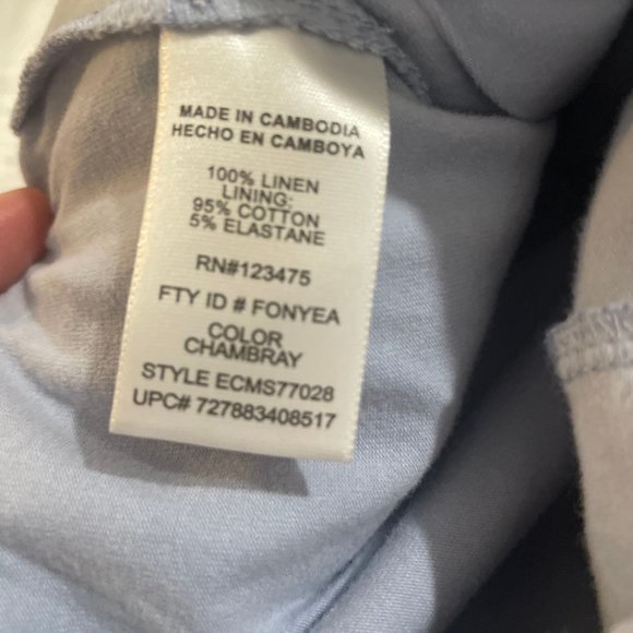 Ellen Tracy Linen Chambray Skort, Size Small - Picture 8 of 8